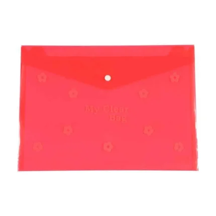 My Clear Bag Button File Plastic Transparent 12pc