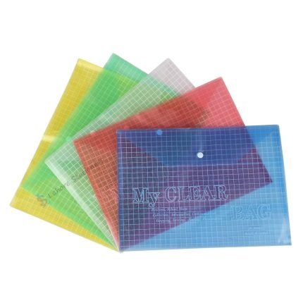 My Clear Bag Button File Plastic Transparent 12 Pcs