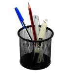 Black Metal Stand Mesh Style Pen Holder