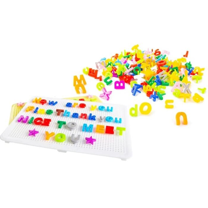 Lovely Blocks Pin Letters with Yellow Board Toy for Kids - Image 3
