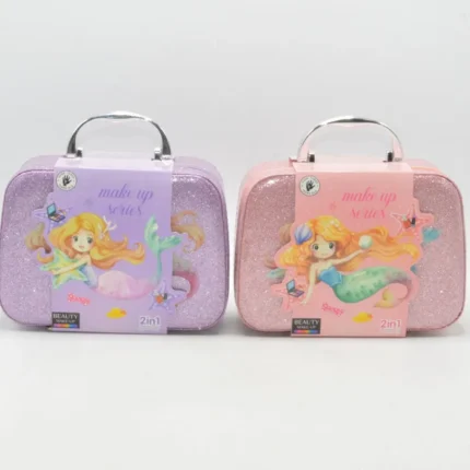2-in-1 Mermaid Makeup & Jewelry Set – Glitter Beauty Case for Girls