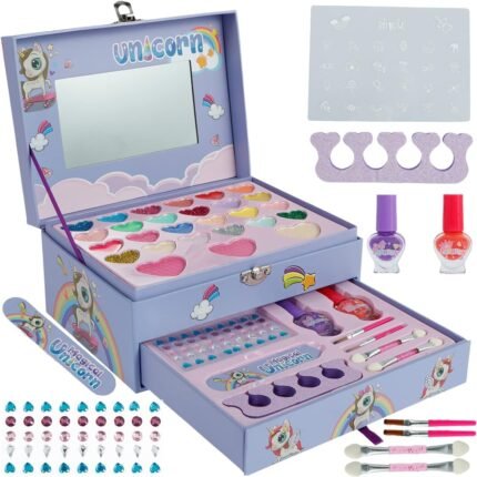 *Magical Unicorn Jewelry Box for Girls – Lockable Storage Chest with Drawer & Handle