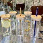 Glass Tumbler with Bamboo Lid & Glass Straw – 500ml Reusable Cup for Water, Juice, Iced Coffee - Image 2