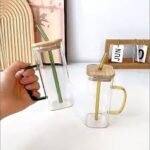 Glass Tumbler with Bamboo Lid & Glass Straw – 500ml Reusable Cup for Water, Juice, Iced Coffee - Image 6