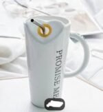 Promise Me Ceramic Mug – 400ml Stylish Coffee Mug with Lid & Straw