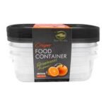 Airtight Plastic Food Container with Black Lid – Leakproof & BPA-Free (Medium Size)