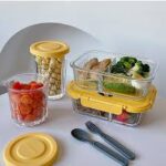 Leakproof Glass Food Container Set – Airtight Meal Prep Boxes with Yellow Lids
