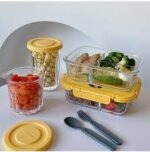 Leakproof Glass Food Container Set – Airtight Meal Prep Boxes with Yellow Lids