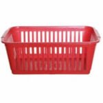 Multi-Layer Red Plastic Plate Rack – Durable Kitchen Organizer