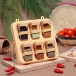 Premium 6-Jar Wooden Spice Rack Set | Stylish Masala Box Organizer for Kitchen Décor & Daily Use - Image 2