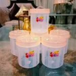Set of 3 Floral Plastic Food Storage Jars – Pink Lid, Airtight, 500ml Each - Image 4