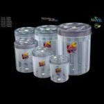 Set of 3 Floral Plastic Food Storage Jars – Pink Lid, Airtight, 500ml Each