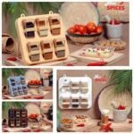 Premium 6-Jar Wooden Spice Rack Set | Stylish Masala Box Organizer for Kitchen Décor & Daily Use - Image 3