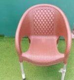 Rattan Style Plastic Chair with Metal Legs – Durable & Stylish – For Indoor & Outdoor Use - Image 2