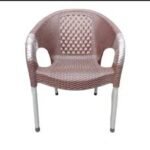 Rattan Style Plastic Chair with Metal Legs – Durable & Stylish – For Indoor & Outdoor Use - Image 3