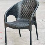 Rattan Style Plastic Chair with Metal Legs – Durable & Stylish – For Indoor & Outdoor Use
