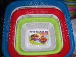 Brezza Colorful Plastic Square Basket Set – 4-Piece Fruit & Vegetable Storage Strainers for Kitchen Use - Image 2