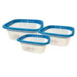Brezza Colorful Plastic Square Basket Set – 4-Piece Fruit & Vegetable Storage Strainers for Kitchen Use