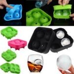 Large Round Ice Ball Maker – 4-Cavity Silicone Tray for Big Ice Spheres | Perfect for Whiskey & Cocktails - Image 2