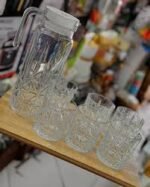 7-Piece Premium Glass Jug & Glass Set – Crystal Cut Design Drinkware - Image 2
