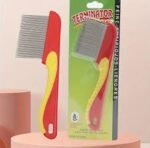 Terminator Lice & Nit Removal Comb – Red & Yellow Metal Teeth for Head Lice Treatment - Image 2