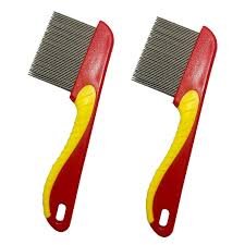Terminator Lice & Nit Removal Comb – Red & Yellow Metal Teeth for Head Lice Treatment
