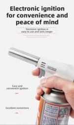 Electronic Flame Torch with Piezo Ignition – Butane Gas Blow Torch for BBQ, Cooking & Welding