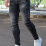 Black Distressed Skinny Fit Jeans for Men – Trendy Ripped Style Denim