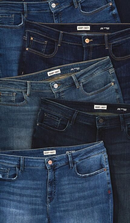 Pack of 6 Premium Denim Jeans for Men – Assorted Blue & Black Shades