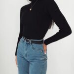 Black Turtle Neck for Women – Winter Slim Fit High Neck Top