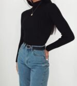 Black Turtle Neck for Women – Winter Slim Fit High Neck Top