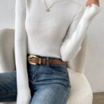 White Turtle Neck for Women – Winter Slim Fit High Neck Top
