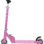 Light-Up Folding Scooter for Kids – Adjustable Height, LED Wheels – Pink Kick Scooter for Girls (3+ Years)