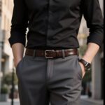 Black Slim Fit Cotton Shirt for Men – Elegant, Versatile & Timeless Dress Shirt