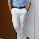 Sky Blue Dress Shirt for Men – Slim Fit Formal Shirt for Office & Party Wear