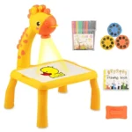 Giraffe Projector Drawing Table for Kids – Creative LED Art Desk with Markers & Slides - Image 4