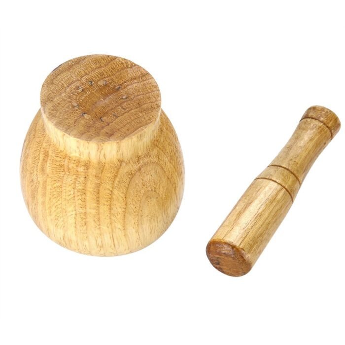 Wooden Mortar and Pestle Set – Classic Manual Grinder for Spices & Herbs - Image 4
