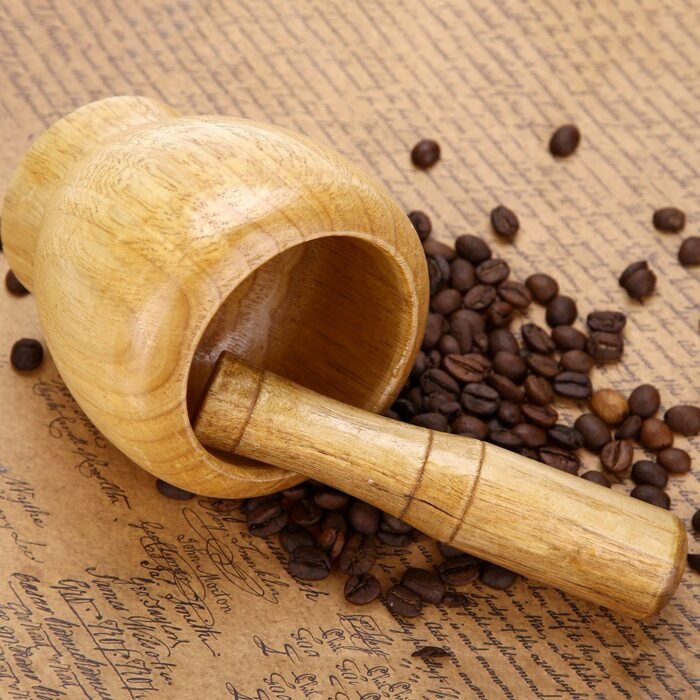 Wooden Mortar and Pestle Set – Classic Manual Grinder for Spices & Herbs - Image 1