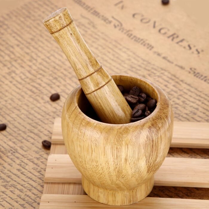 Wooden Mortar and Pestle Set – Classic Manual Grinder for Spices & Herbs - Image 5