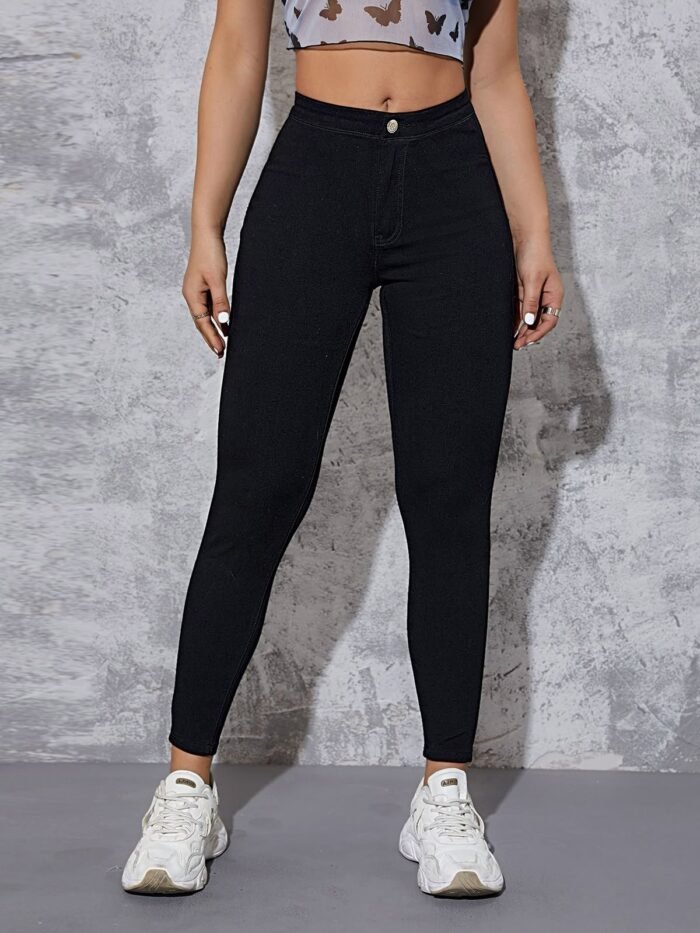 High Waist Skinny Fit Denim Jeans for Women – Stretchable & Stylish* - Image 3