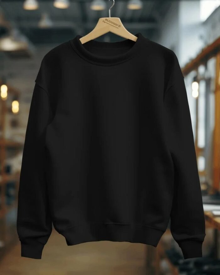 Men's Classic Crew Neck Sweatshirt – Dark Green | Casual Winter Wear - Image 3