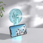 Rechargeable Mini Table Dock Fan with Cute Design & Night Light – Compact Indoor/Outdoor Fan for Home, Kids & Women (Random Color) - Image 4