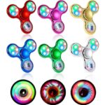 Pack of 3 Greenhome Rotating Finger Spinners with LED Light Effects | Changing Patterns Fidget Hand Spinners for Kids & Adults