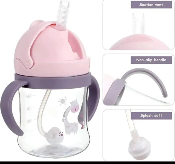 Cute Baby Sipper Cup with Straw & Handles | Leak-Proof Training Cup for Toddlers & Kids - Image 4