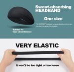 Workout Headbands for Men & Women – Solid Color Elastic Sport Hair Bands, Non-Slip Silicone Sweatbands for Yoga, Running, Gym & Fitness - Image 4