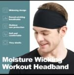 Workout Headbands for Men & Women – Solid Color Elastic Sport Hair Bands, Non-Slip Silicone Sweatbands for Yoga, Running, Gym & Fitness - Image 5