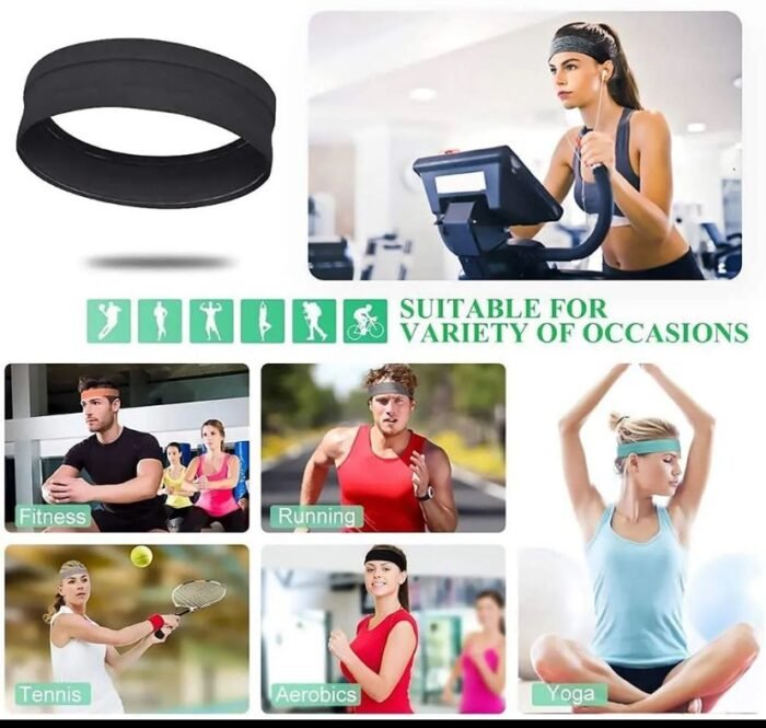 Workout Headbands for Men & Women – Solid Color Elastic Sport Hair Bands, Non-Slip Silicone Sweatbands for Yoga, Running, Gym & Fitness - Image 7