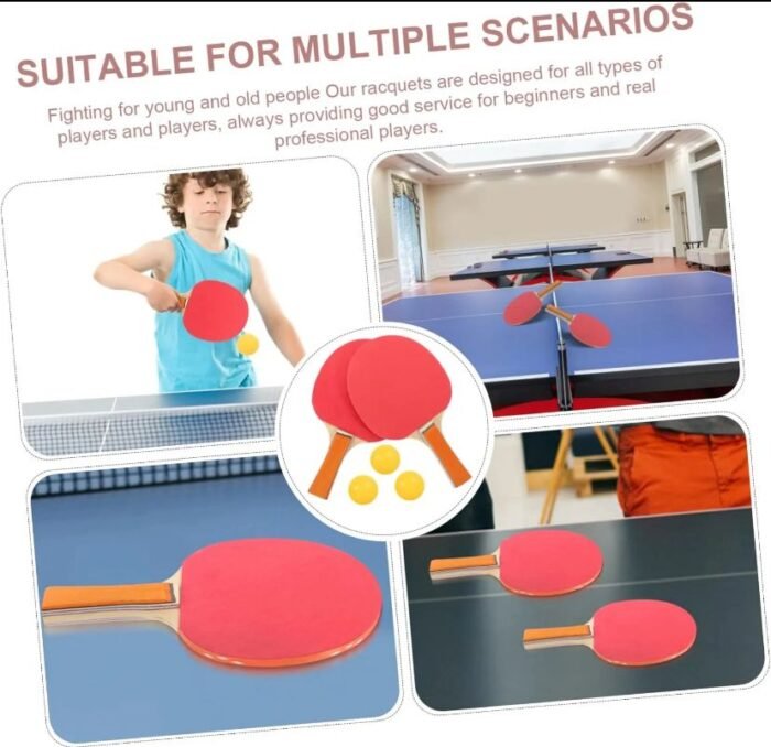 *Table Tennis Racket Set with 3 Balls – Ping Pong Paddle Kit for Indoor & Outdoor Play (2 Player Set) - Image 1