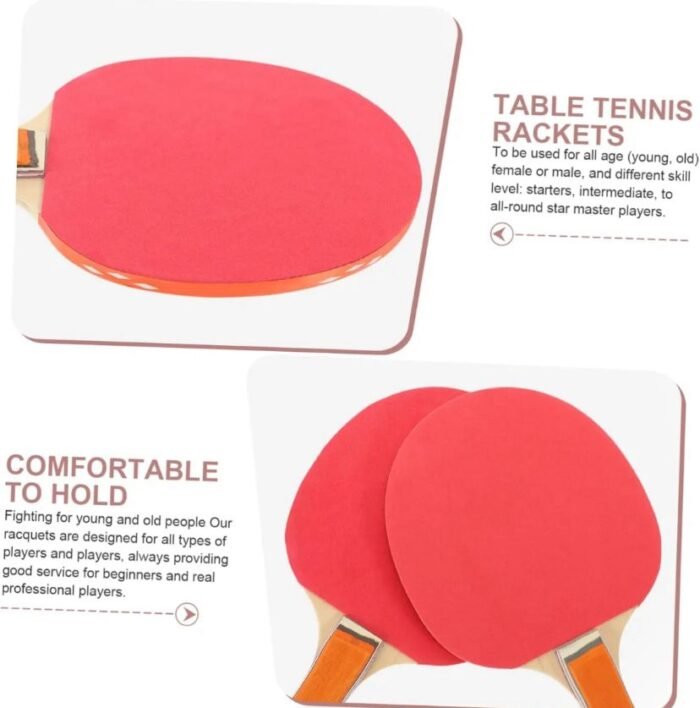 *Table Tennis Racket Set with 3 Balls – Ping Pong Paddle Kit for Indoor & Outdoor Play (2 Player Set) - Image 4