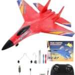 RC Flying Plane HW-33 Fighter Jet – 2.4GHz Remote Control Airplane with EPP Foam, Auto Balance Gyro, Easy to Fly Glider for Kids & Adults (Red, Blue, Yellow)